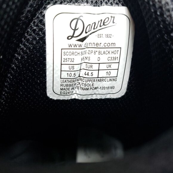 Danner Mens Size 10.5 Scorch Side-Zip 8\